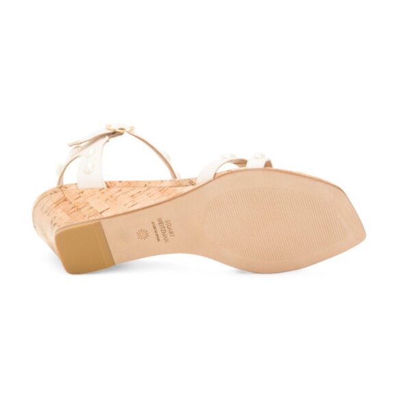 STUART WEITZMAN Made In Spain Leather Pearlita 50 Wedge Sandals - Picture 3 of 3